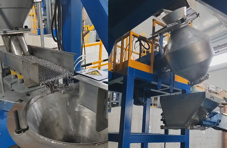 海綿鈦鈦合金自動稱重與混料系統(tǒng)，鈦合金混布料生產(chǎn)線,?鈦合金混布料裝置調(diào)試完成