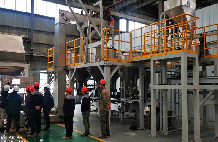 海綿鈦鈦合金自動稱重與混配料系統(tǒng)鈦合金混料布料配料自動稱重裝置生產(chǎn)線預(yù)驗收完成